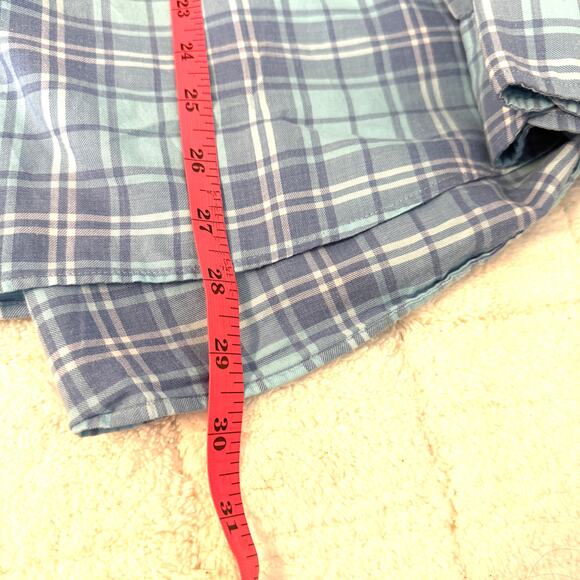 Peter Millar Blue Plaid Button Down Long Sleeve Shirt Size XL Casual Career - Picture 10 of 10